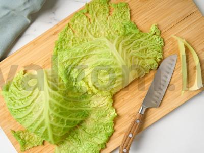 Savojaus kopūstų golubcai su varške ir šonine Žingsnis 2