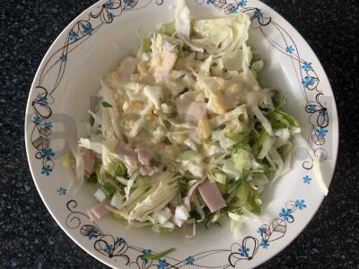 Salotas su karbonaidu ir aštriu padažu iš acidofilino Žingsnis 6