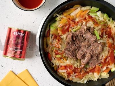 Daržovių troškinys su konservuota mėsa Žingsnis 5