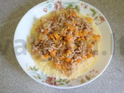 Kuskusas su faršu ir daržovėmis pietums Žingsnis 8