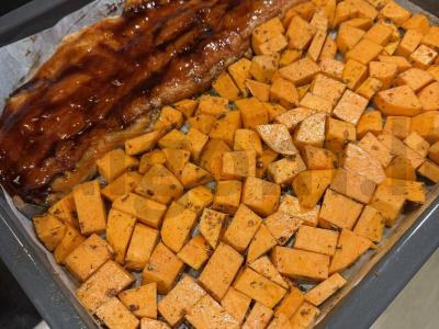 Kepta upėtakis su unagi padažu ir batatu Žingsnis 3