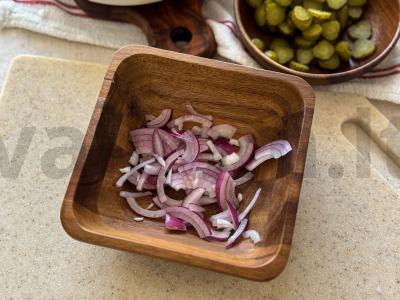 Šiltas salotas su bulvėmis ir bekonu Žingsnis 5