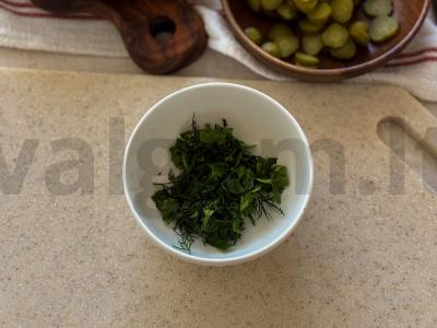 Šiltas salotas su bulvėmis ir bekonu Žingsnis 6