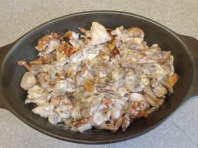 Juliens su pievagrybiais, voveraitėmis ir vištienos krūtinėle Žingsnis 11