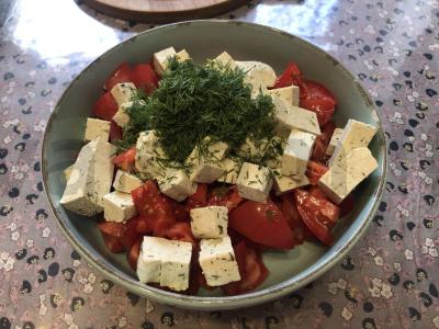 Tofu salotos su pomidorais Žingsnis 4
