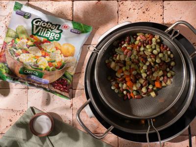 Užkandžių keksiukai iš šaldytų daržovių Žingsnis 1