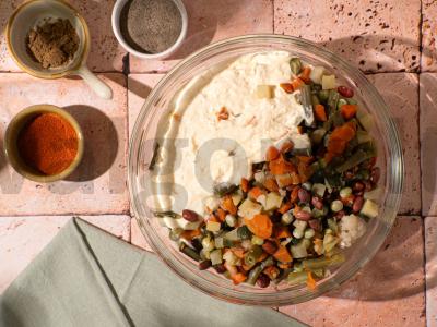 Užkandžių keksiukai iš šaldytų daržovių Žingsnis 3