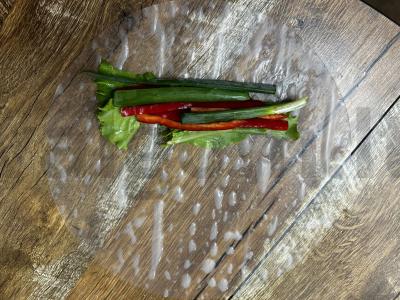 Sprendimo ritinėliai su lašiša ir romėnų paprika Žingsnis 6