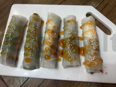 Sprendimo ritinėliai su lašiša ir romėnų paprika Žingsnis 13