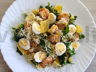 Salotas su apelsinu, rukola ir krevetėmis Žingsnis 5