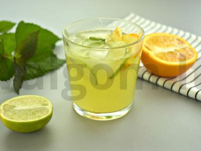 Bealkoholis Mojito su limonu ir apelsinu pagrindine nuotrauka