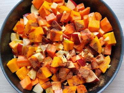 Kepta moliūgų su obuoliu ir morkomis Žingsnis 4