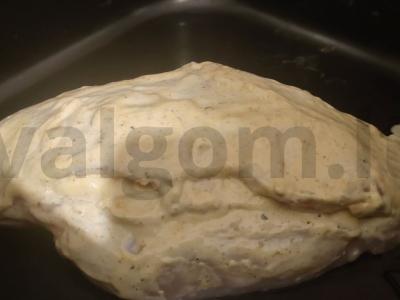 Vištienos krūtinėlės kišenėlė su humusu ir žemės riešutais Žingsnis 6