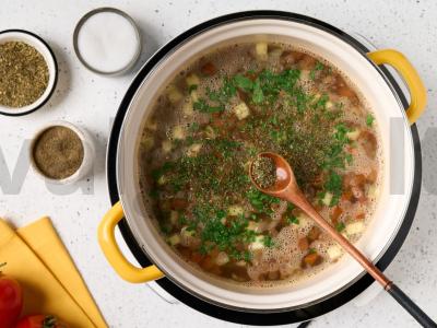 Lęšių ir cukinijų sriuba Žingsnis 7