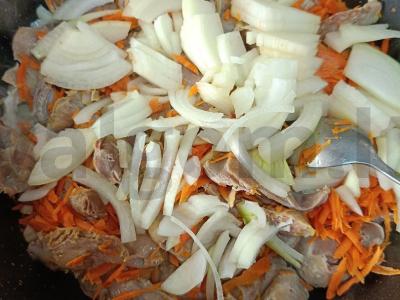 Pšenių košė su troškintomis vištų skrandžiais Žingsnis 4