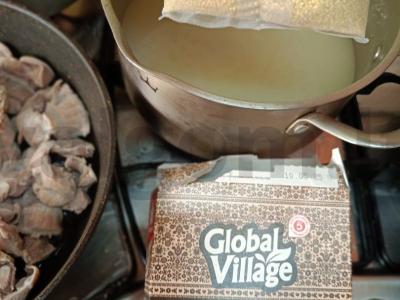 Pšenių košė su troškintomis vištų skrandžiais Žingsnis 5