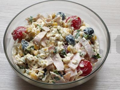 Šoninės salotos su alyvuogėmis ir kukurūzais Žingsnis 6