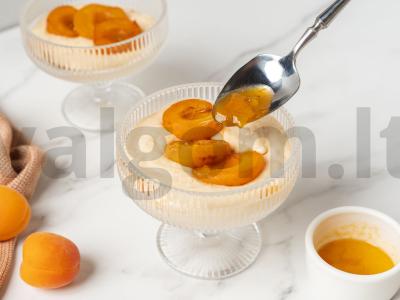 Kremiškas desertas su keptomis abrikosais Žingsnis 7