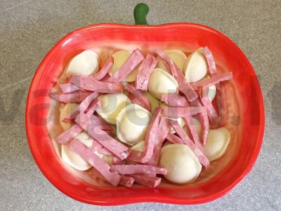 Koldūnų apkepas su rūkytos dešros Žingsnis 2