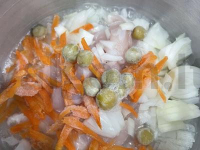 Žirnių ir makaronų sriuba Žingsnis 4