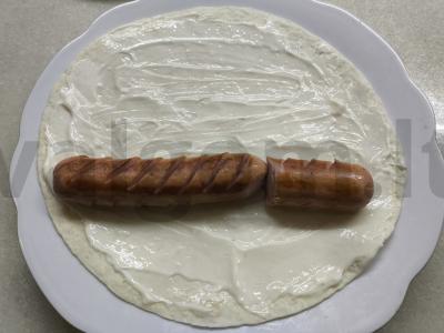 Tortilija su dešrele ir saldžiuoju pipiru Žingsnis 4