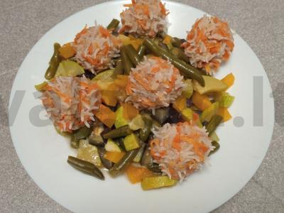 Kiaulienos faršo ežiukai su troškintų daržovių garnyru Žingsnis 14