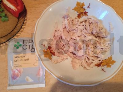 Gruziniškas salotas su baklažanais ir vištiena Žingsnis 4