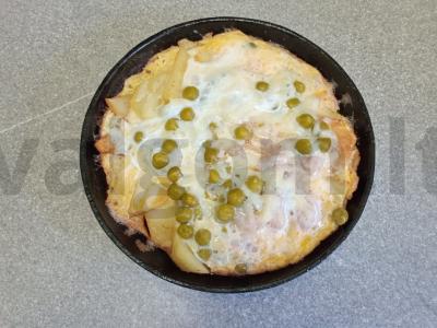 Ispaniška tortilija su bulvėmis, bekonu ir žirneliais Žingsnis 6