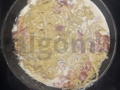 Karbonares makaronai su grietinėlės padažu Žingsnis 6