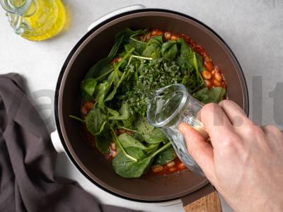 Sūrio apkepas su pupelėmis ir pomidorais Žingsnis 4