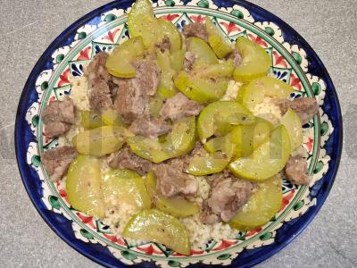 Troškinta aviena su cukinija ir kuskuso garnyru Žingsnis 6