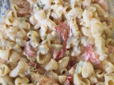 Makaronai su krevetėmis, sūriu ir daržovėmis Žingsnis 10