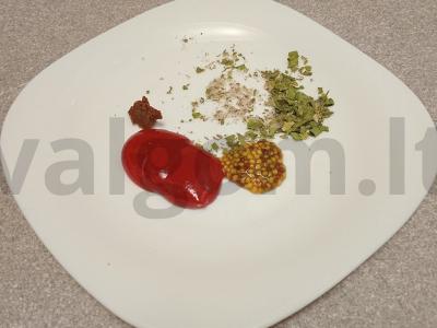 Keptas vištienos šlaunelė pomidorų marinate su grūdėta garstyčia Žingsnis 1