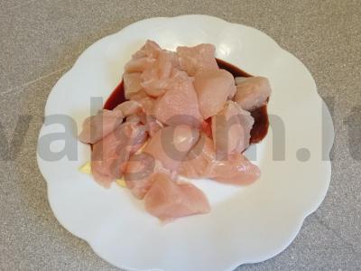 Vištienos krūtinėlės šašlykai su kvietinių kruopų garnyru Žingsnis 2