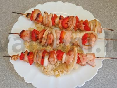 Vištienos krūtinėlės šašlykai su kvietinių kruopų garnyru Žingsnis 12