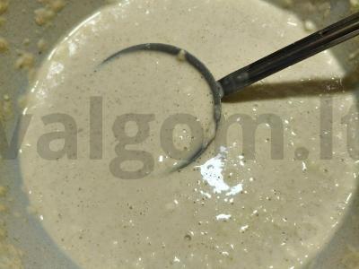 Kvietinių-raštinių blynai ant rauginto tešlos Žingsnis 5