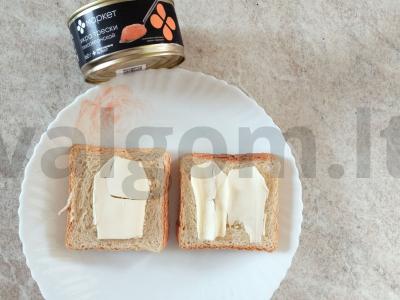 Sumuštinis su menkės ikrais ir putpelių kiaušiniu Žingsnis 2