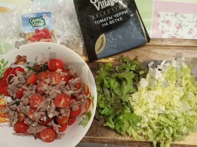 Daržovių salotas su virta jautiena Žingsnis 3