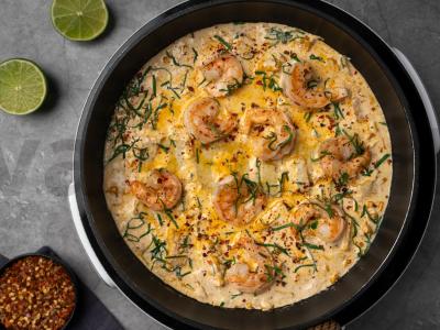 Grietinėlės krevetės su kukurūzais Žingsnis 7