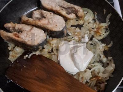 Kepta žuvis grietinėje Žingsnis 8