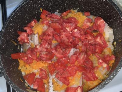 Menkių filė daržovių apdare Žingsnis 4