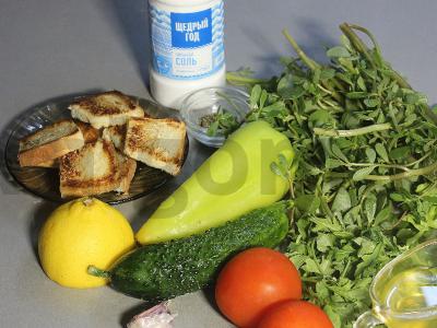 Salotas „Fattoush“ su portulaku Žingsnis 1