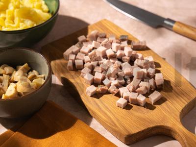 Salotas su šonine ir žirneliais Žingsnis 2