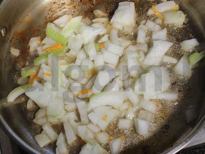 Žirnių košė su daržovėmis ir bekonu Žingsnis 7