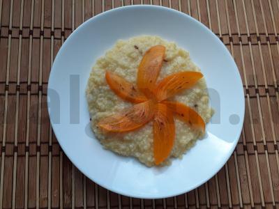 Pšenių košė su persimonais ir linų sėmenimis Žingsnis 4