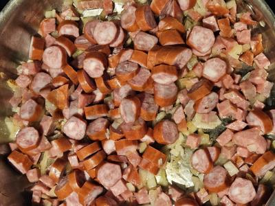 Sūris su rūkytomis dešromis pietums Žingsnis 2