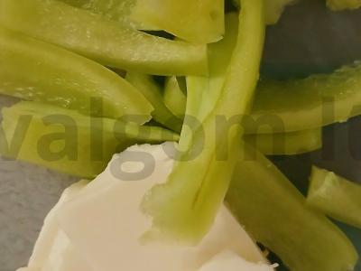 Tortiljonai su sūriu ir daržovėmis Žingsnis 3