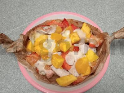 Kalakutienos filė su moliūgu, paprikomis ir mocarela Žingsnis 7