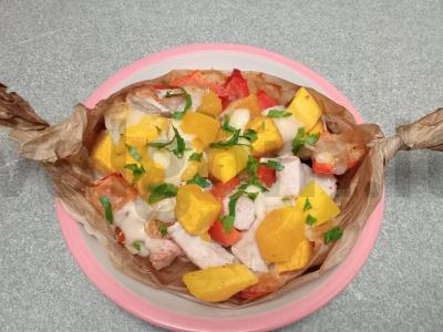 Kalakutienos filė su moliūgu, paprikomis ir mocarela pagrindine nuotrauka