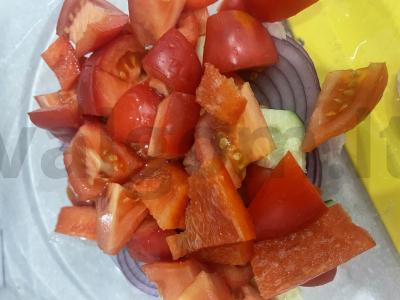 Daržovių salotas su fetos sūriu Žingsnis 3